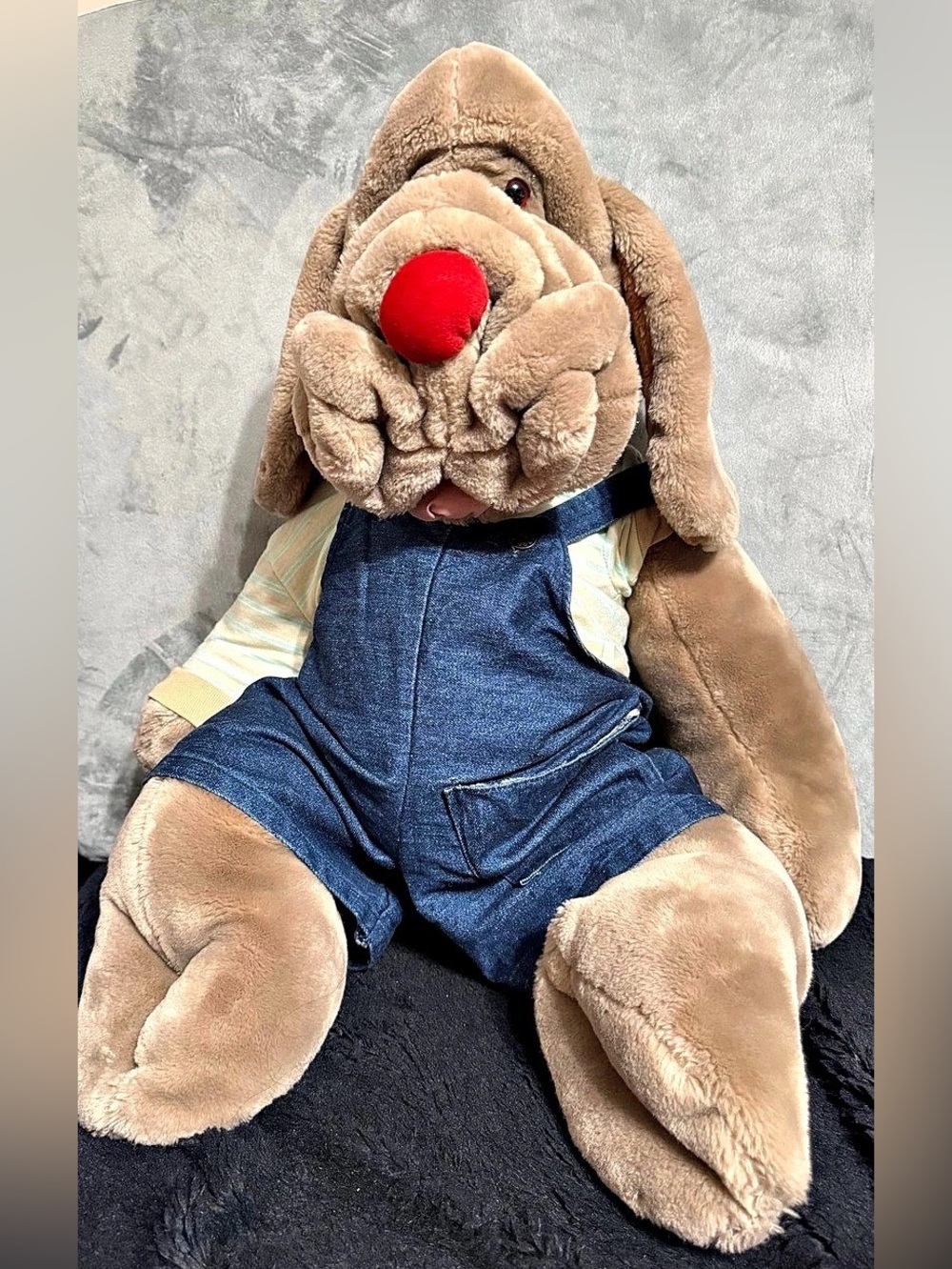 Vintage Ganz Wrinkles Dog Puppet Jumbo 28” Plush 1982